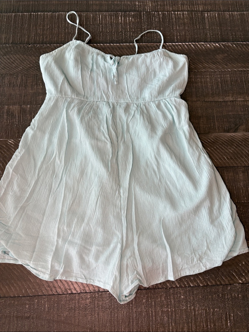 Hollister Light Aqua Spaghetti-Strap One-Piece Romper (Juniors)